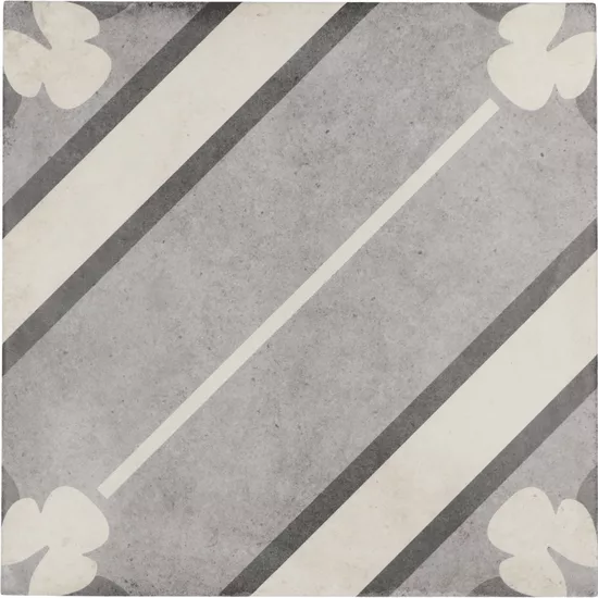 Carrelage Art Nouveau Inspire Grey 20x20 cm - vue de face du carreau