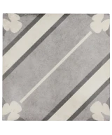 Carrelage Art Nouveau Inspire Grey 20x20 cm - vue de face du carreau