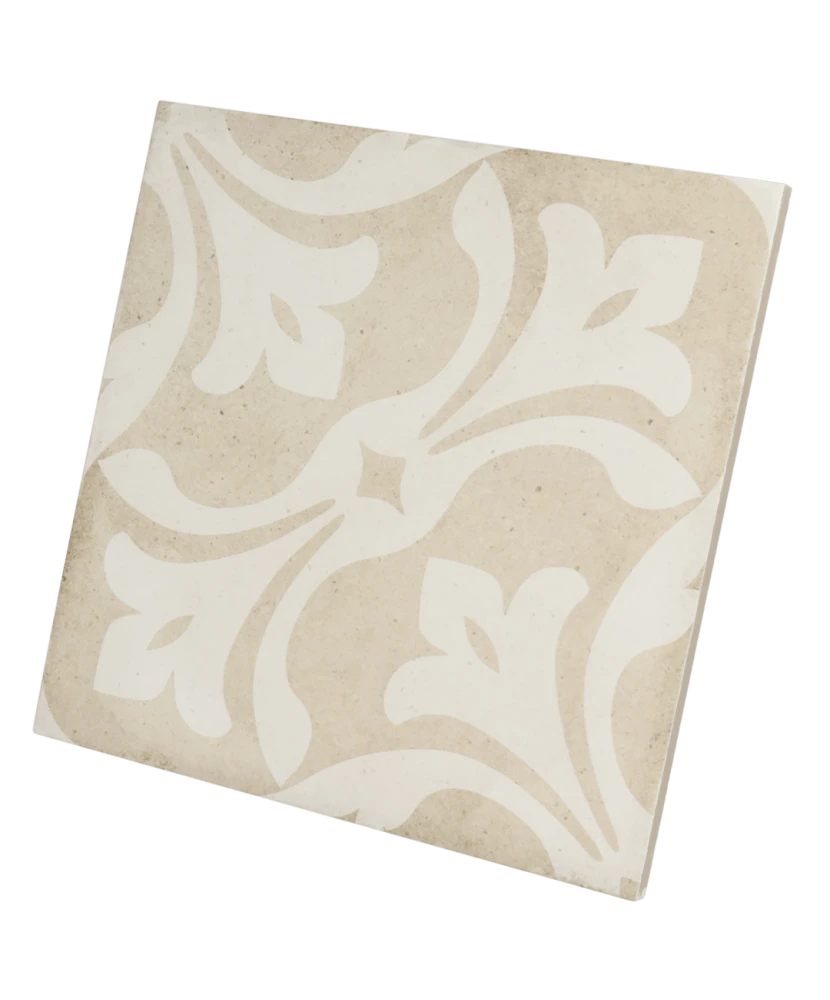 Carrelage Art Nouveau La Rambla Biscuit 20x20 cm - vue latérale du carreau