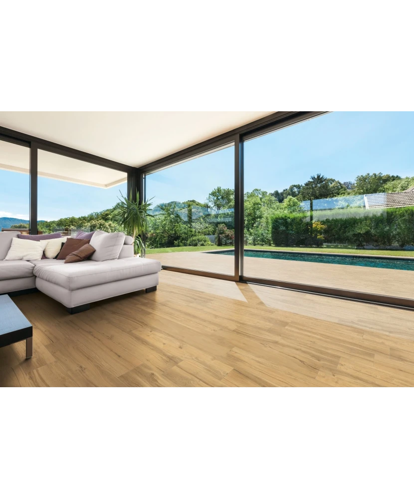 Carrelage Daring Honey Grip antidérapant Strong 24x120 cm - posé en terrasse