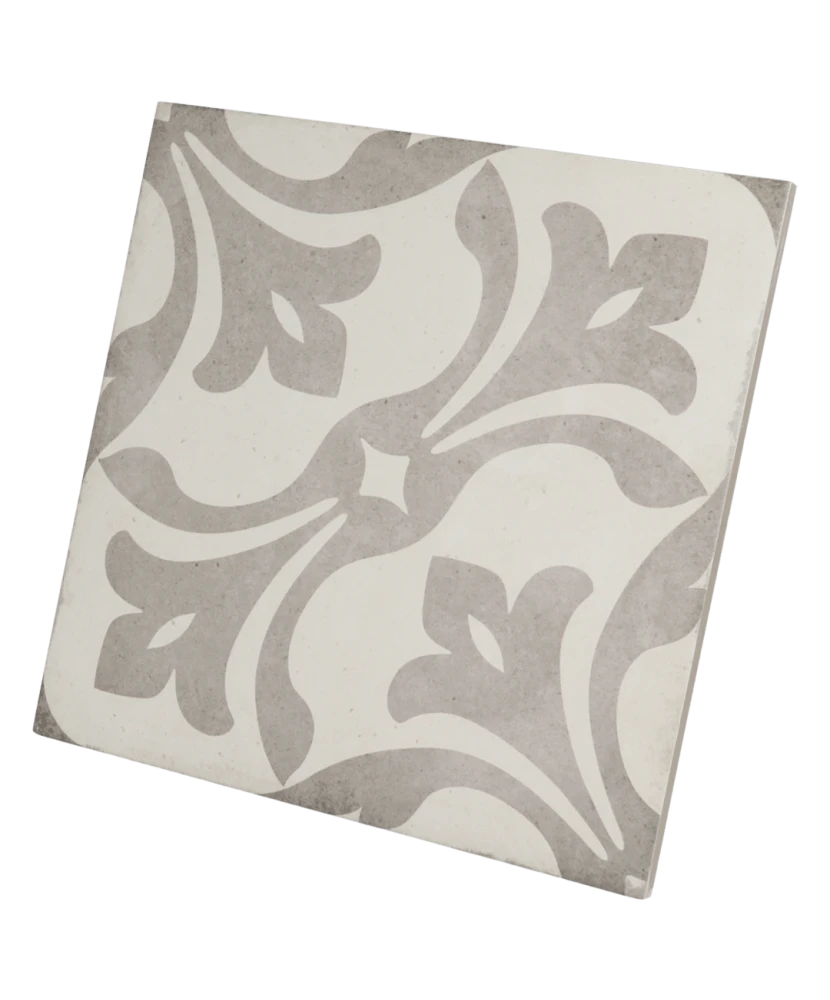Carrelage Art Nouveau La Rambla Grey 20x20 cm - vue latérale du carreau