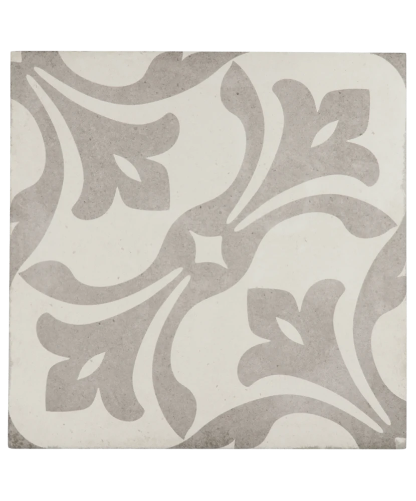 Carrelage Art Nouveau La Rambla Grey 20x20 cm - vue de face du carreau