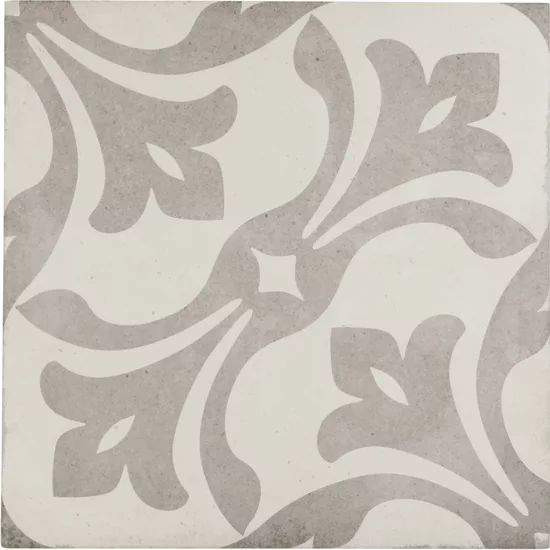 Carrelage Art Nouveau La Rambla Grey 20x20 cm - vue de face du carreau