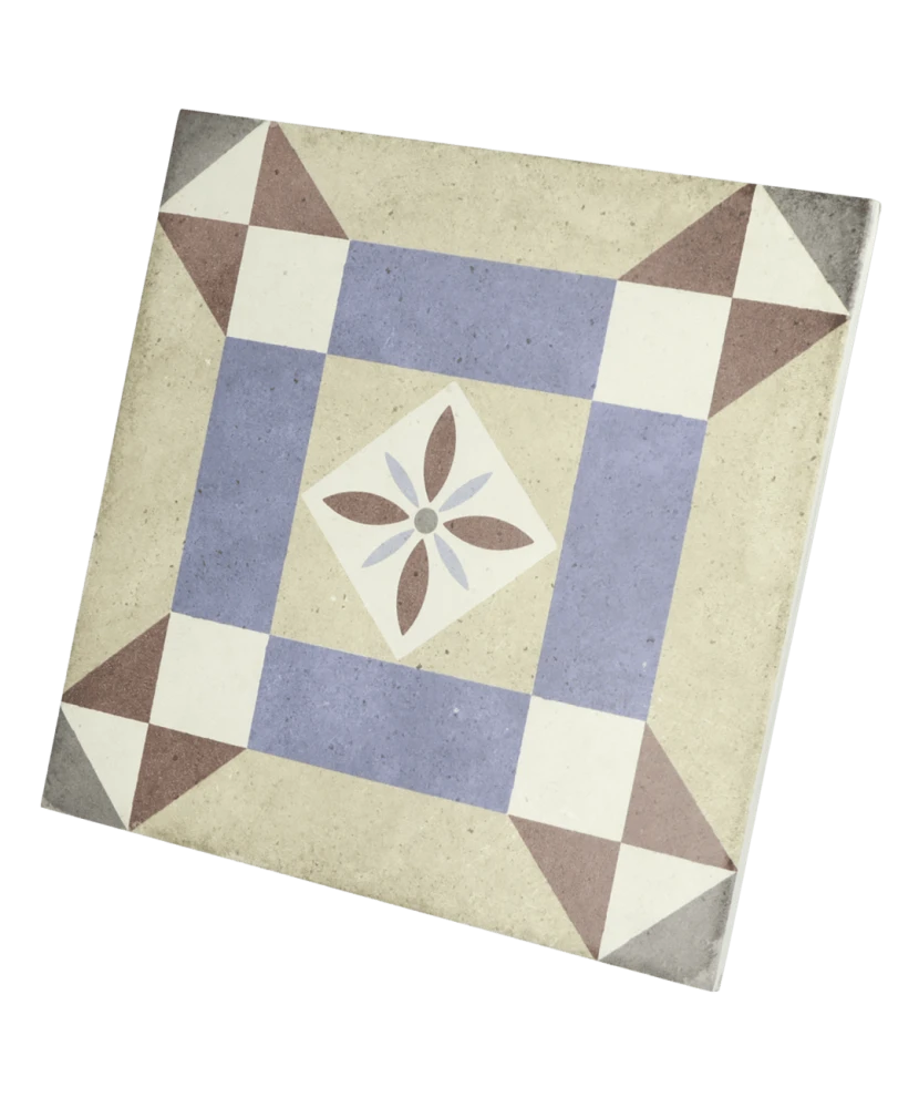 Carrelage Art Nouveau Lys Colour 20x20 cm - vue latérale du carreau