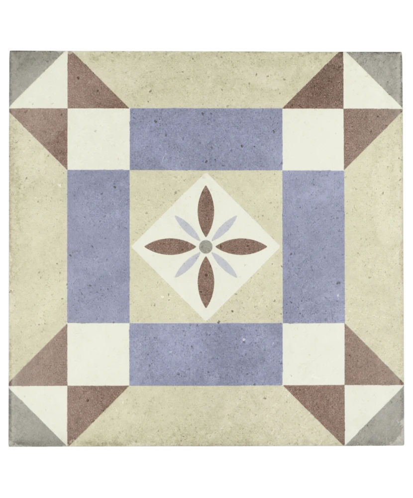Carrelage Art Nouveau Lys Colour 20x20 cm - vue de face du carreau