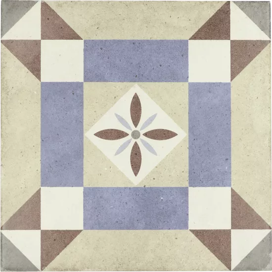 Carrelage Art Nouveau Lys Colour 20x20 cm - vue de face du carreau