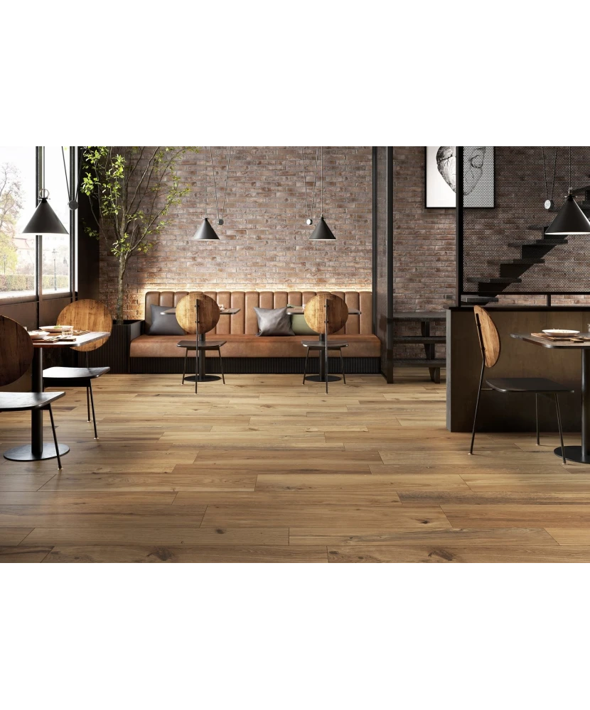 Carrelage Timeless Nut 30x120 cm - posé en terrasse