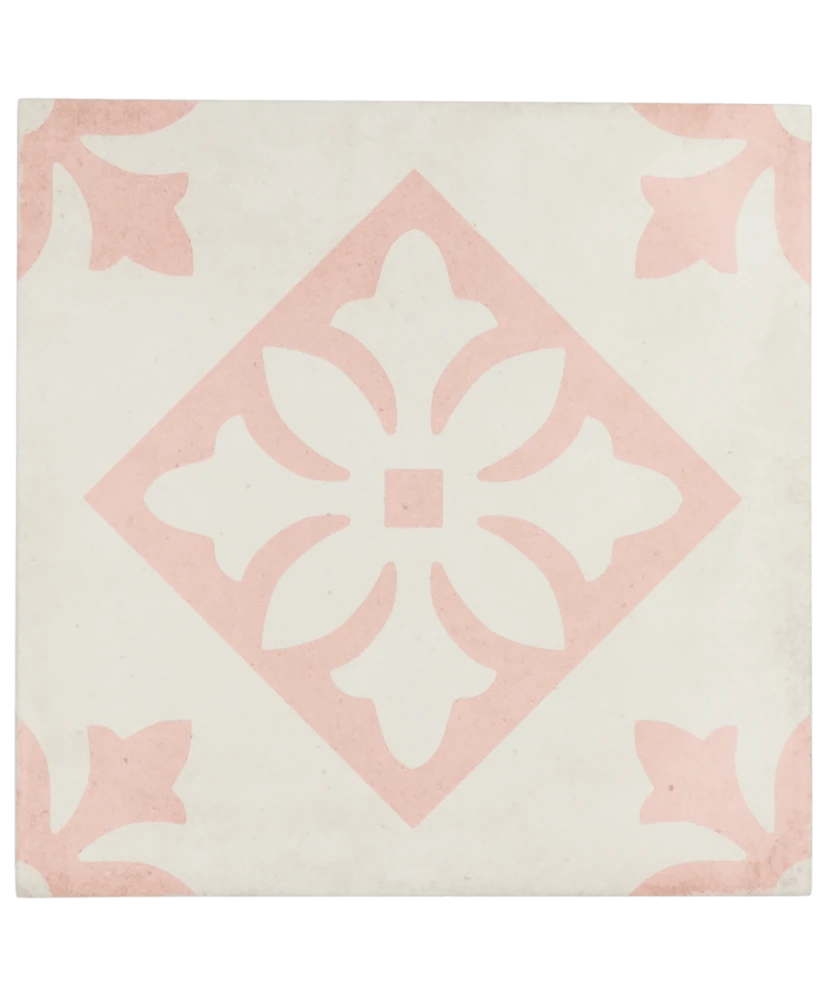 Carrelage Art Nouveau Padua Pink 20x20 cm - vue de face du carreau