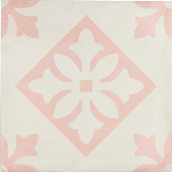 Carrelage Art Nouveau Padua Pink 20x20 cm - vue de face du carreau