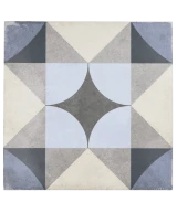 Carrelage Art Nouveau Palais Blue 20x20 cm - vue de face du carreau