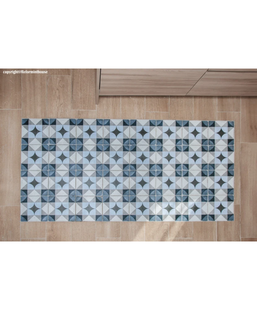 Carrelage Art Nouveau Palais Blue 20x20 cm - vue d’ambiance