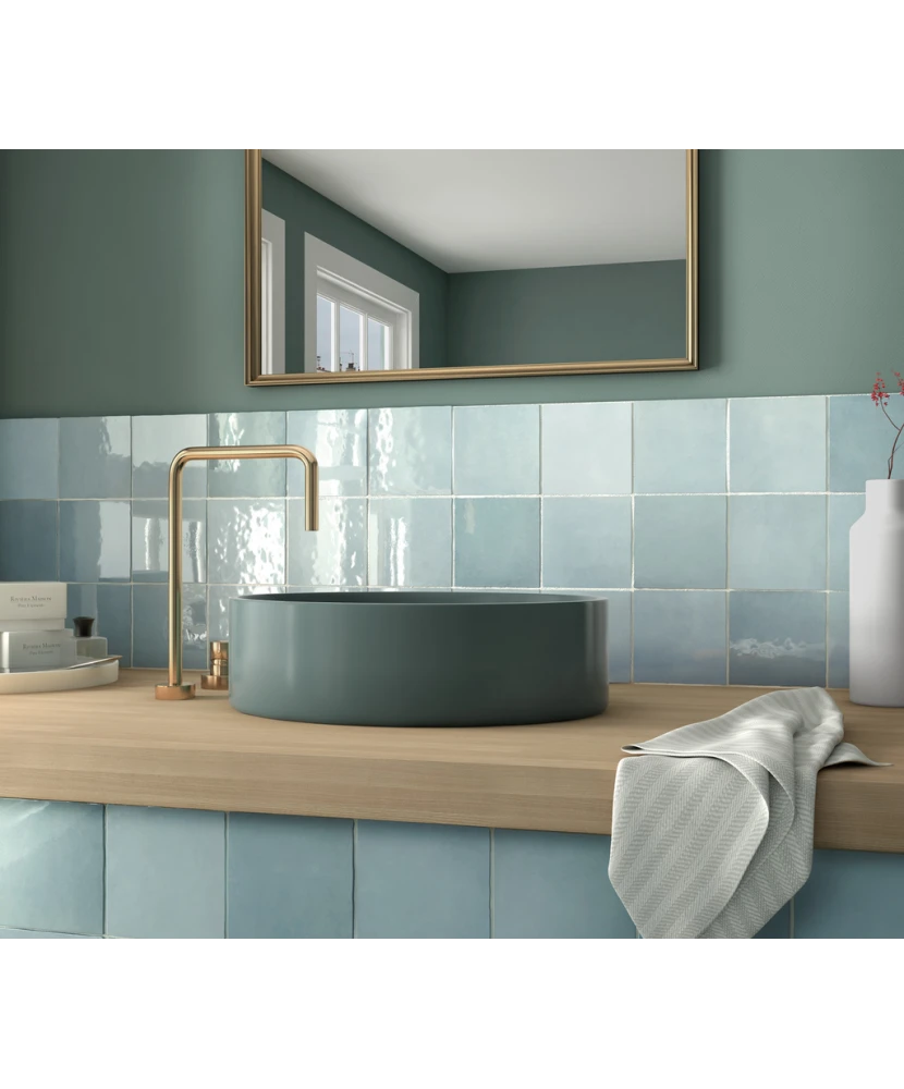 Carrelage Artisan Aqua 13,2x13,2 cm - vue d’ambiance