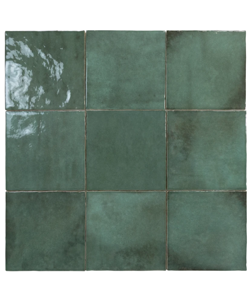 Carrelage Artisan Moss Green 13,2x13,2 cm - détail du carreau 2