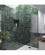 Carrelage Artisan Moss Green 13,2x13,2 cm - posé en salle de bain