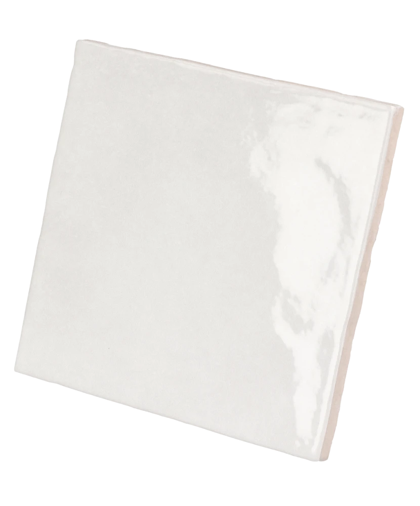 Carrelage Artisan White 13,2x13,2 cm - vue latérale du carreau