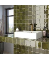 Carrelage Manacor Basil Green 10x10 cm - vue d’ambiance
