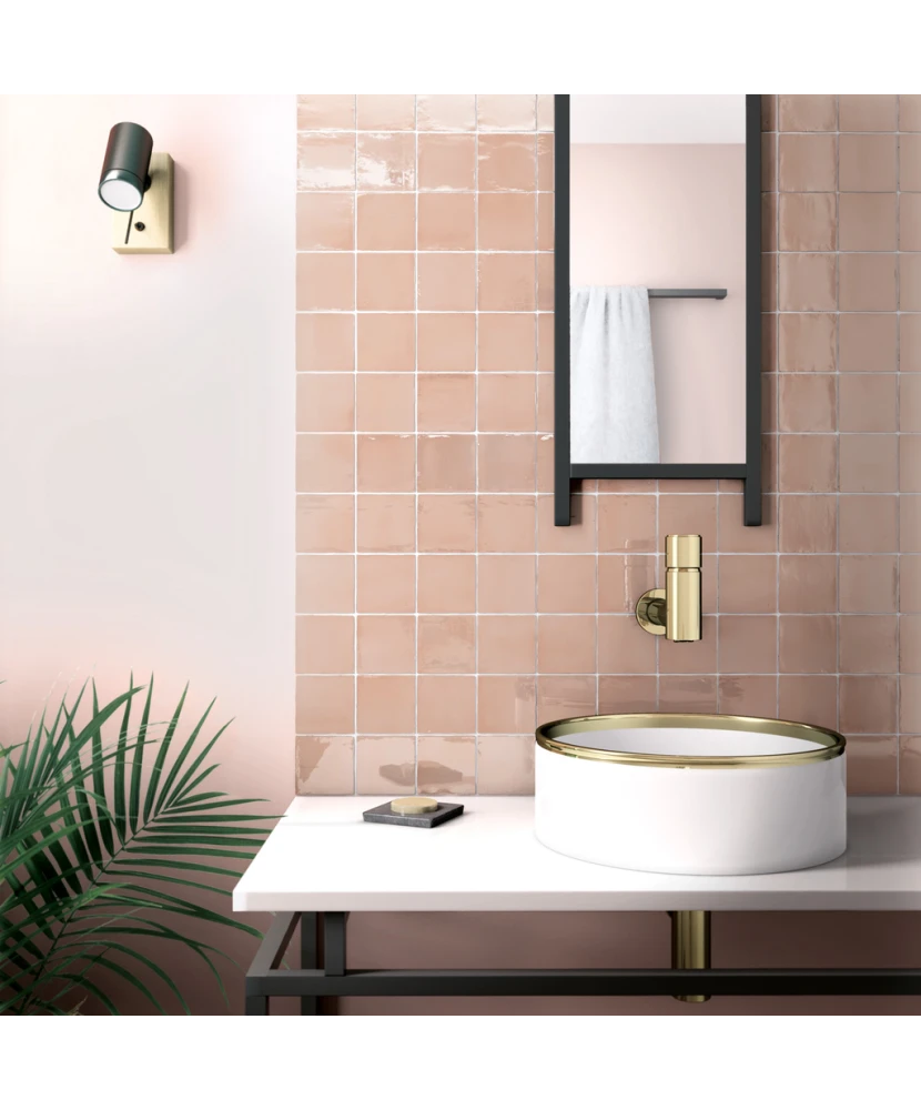 Carrelage Manacor Blush Pink 10x10 cm - vue d’ambiance