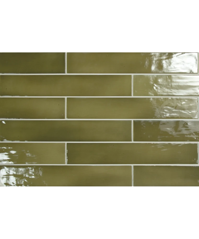 Carrelage Manacor Basil Green 6,5x40 cm - détail du carreau