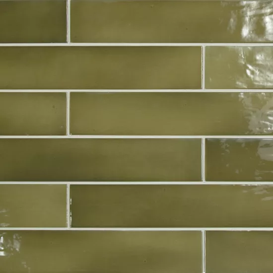 Carrelage Manacor Basil Green 6,5x40 cm - détail du carreau