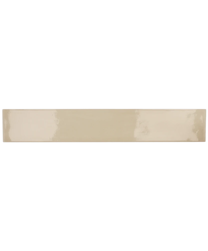 Carrelage Manacor Beige Argile 6,5x40 cm - vue de face du carreau
