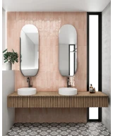 Carrelage Manacor Blush Pink 6,5x40 cm - vue d’ambiance