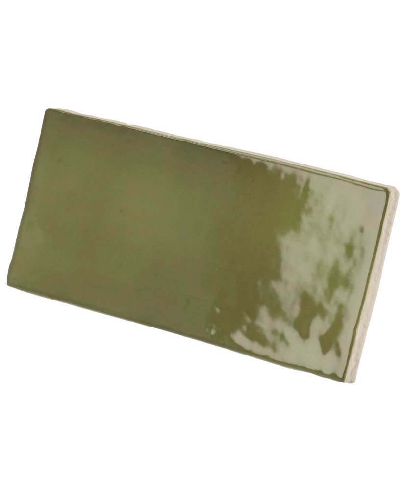 Carrelage Manacor Basil Green 7,5x15 cm - vue latérale du carreau