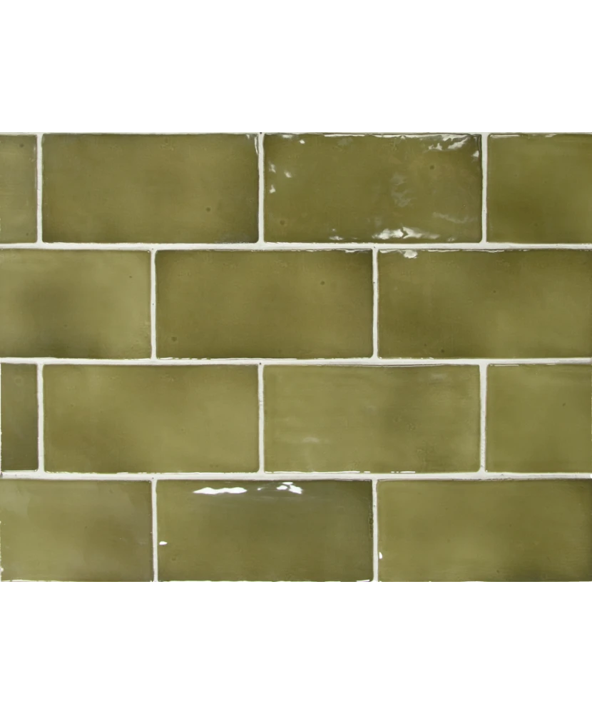 Carrelage Manacor Basil Green 7,5x15 cm - détail du carreau