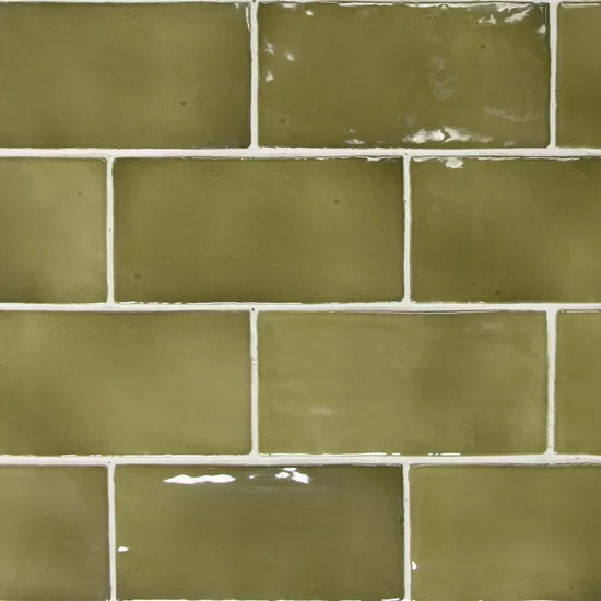 Carrelage Manacor Basil Green 7,5x15 cm - détail du carreau
