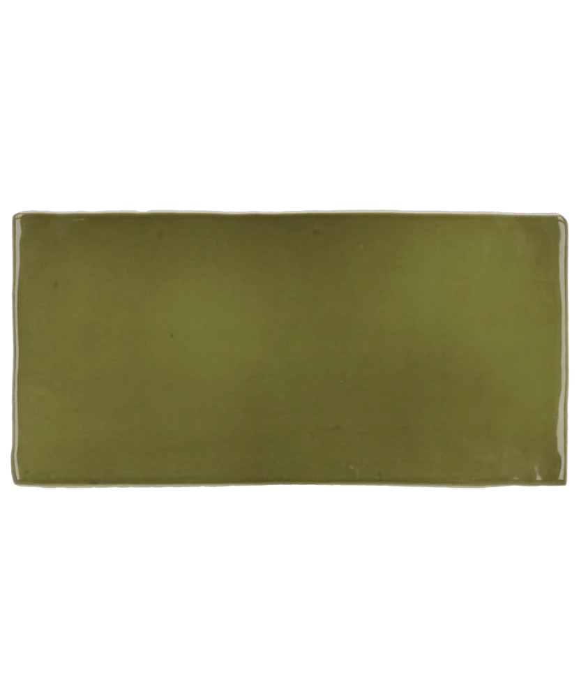 Carrelage Manacor Basil Green 7,5x15 cm - vue de face du carreau