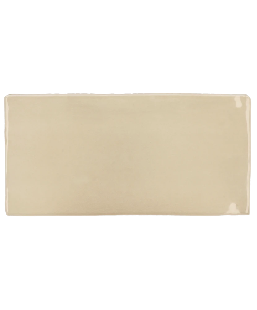 Carrelage Manacor Beige Argile 7,5x15 cm - vue de face du carreau