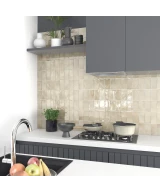 Carrelage Manacor Beige Argile 7,5x15 cm - vue d’ambiance