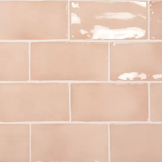 Carrelage Manacor Blush Pink 7,5x15 cm - détail du carreau