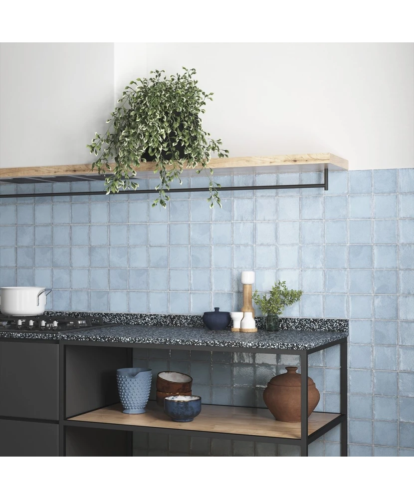 Carrelage Altea Ash Blue 10x10 cm - vue d’ambiance