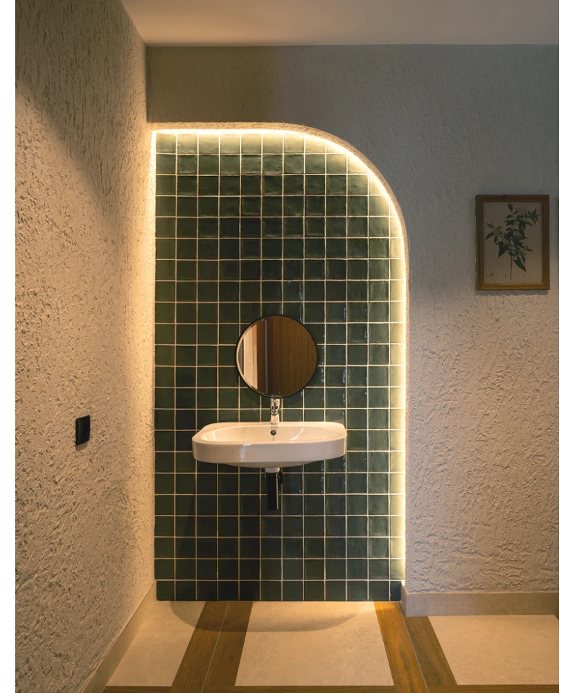 Carrelage Altea Pine Green 10x10 cm - vue d’ambiance