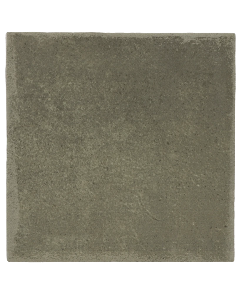 Carrelage Argile Khaki 10x10 cm - vue de face du carreau