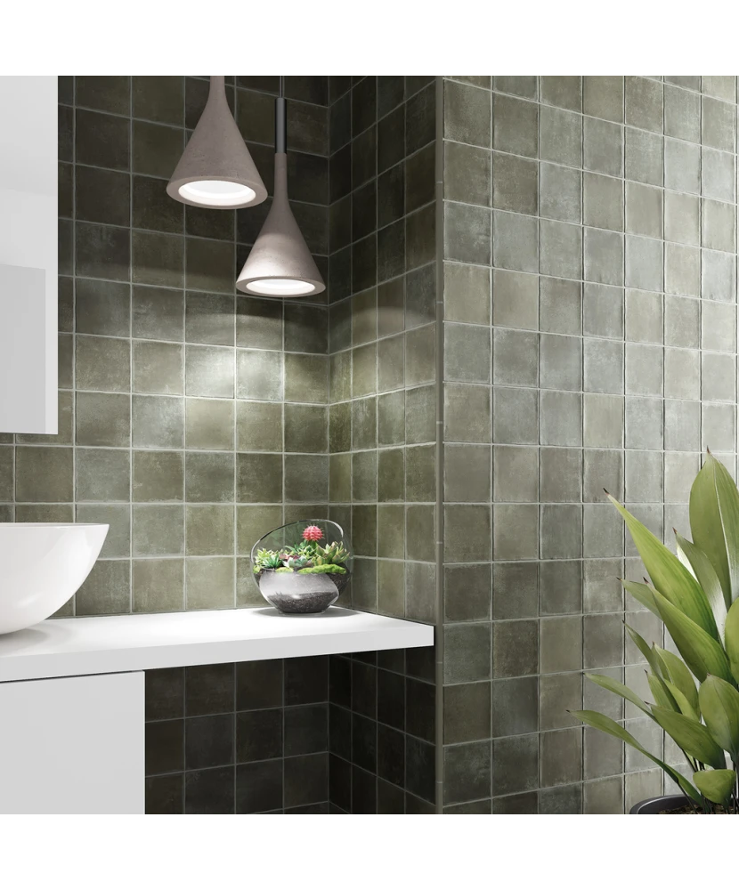 Carrelage Argile Khaki 10x10 cm - vue d’ambiance 2