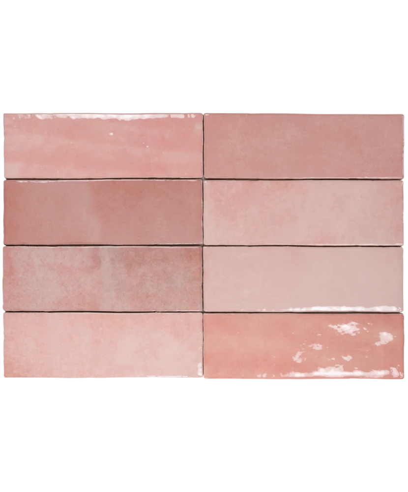 Carrelage Artisan Rose Mallow 6,5x20 cm - détail du carreau 2
