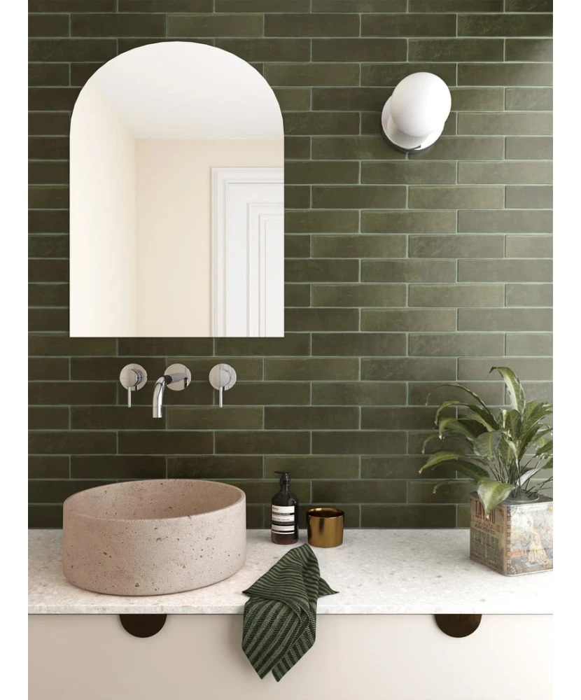 Carrelage Argile Khaki 6x24,6 cm - vue d’ambiance