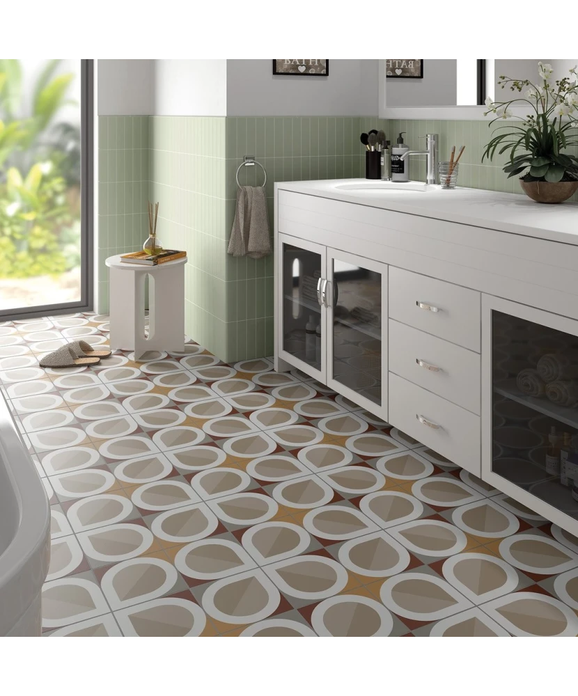 Carrelage Bauhome Blatt Warm 20x20 cm - vue d’ambiance