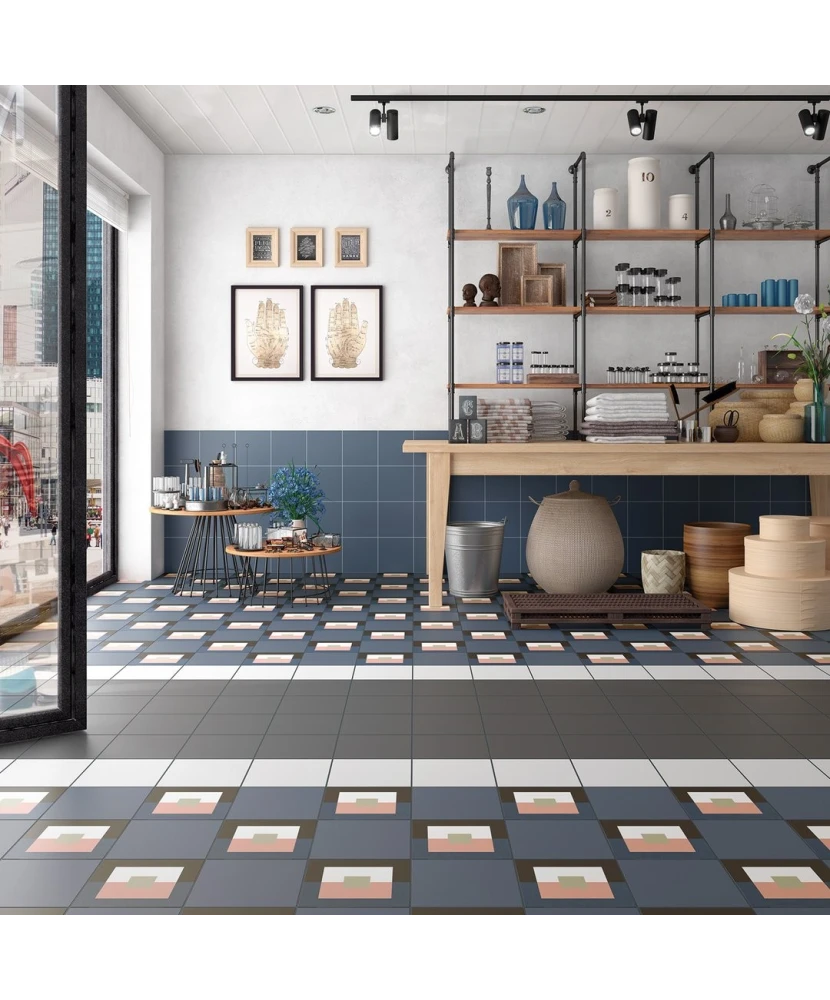 Carrelage Bauhome Blau 20x20 cm - vue d’ambiance 2
