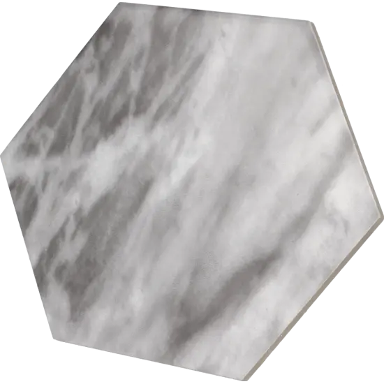 Carrelage Bardiglio Hexagon Dark Mat 17,5x20 cm - vue latérale du carreau