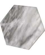 Carrelage Bardiglio Hexagon Dark Mat 17,5x20 cm - vue latérale du carreau