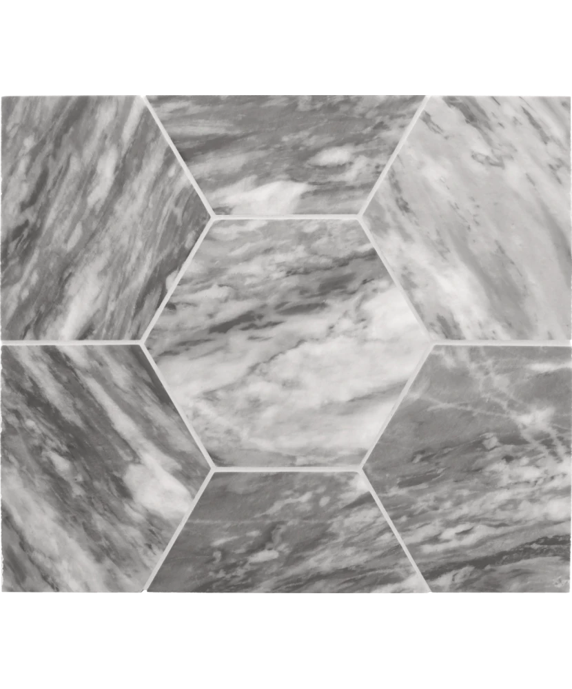 Carrelage Bardiglio Hexagon Dark Mat 17,5x20 cm - détail du carreau