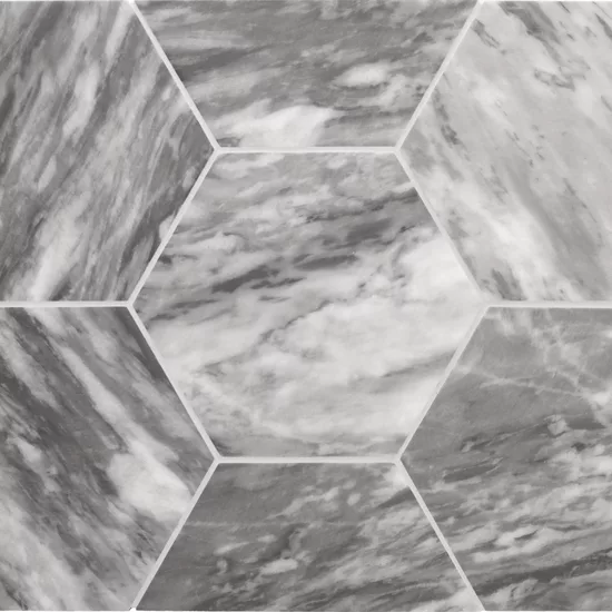 Carrelage Bardiglio Hexagon Dark Mat 17,5x20 cm - détail du carreau