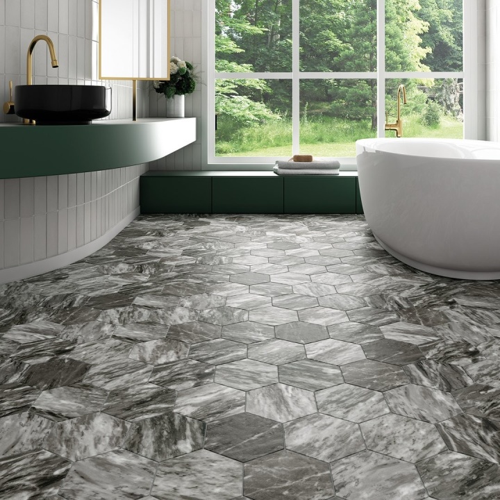 Bardiglio Hexagon Dark Matt 17.5x20 cm - carrelage NAIS - image 4