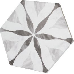 Bardiglio Hexagon Flower Matt 17.5x20 cm - carrelage NAIS