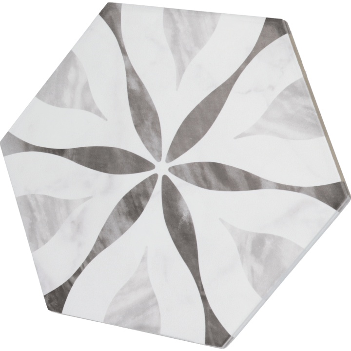 Bardiglio Hexagon Flower Matt 17.5x20 cm - carrelage NAIS