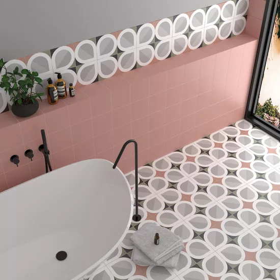 Carrelage Bauhome Rose 20x20 cm - vue d’ambiance 2