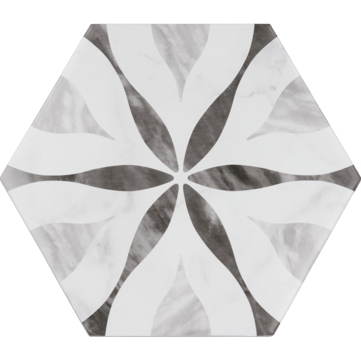 Bardiglio Hexagon Flower Matt 17.5x20 cm - carrelage NAIS - image 3