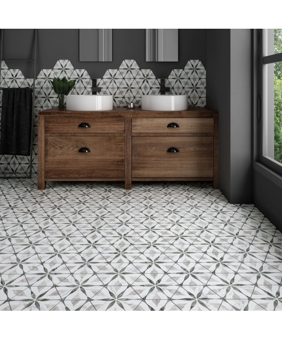 Bardiglio Hexagon Flower Matt 17.5x20 cm - carrelage NAIS - image 4
